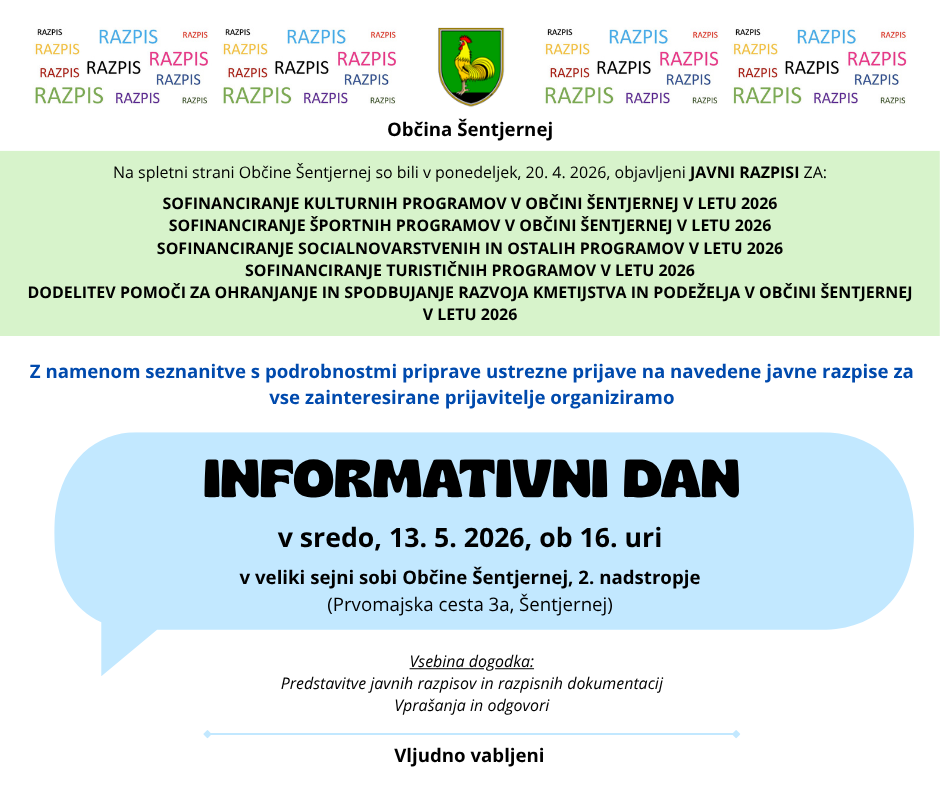 INFORMATIVNI DAN za razpise 13. 5. 2026